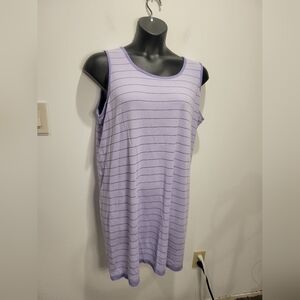 Lands End Size 1x Reverisble Purple Stripes Tank Dress